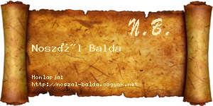 Noszál Balda névjegykártya
